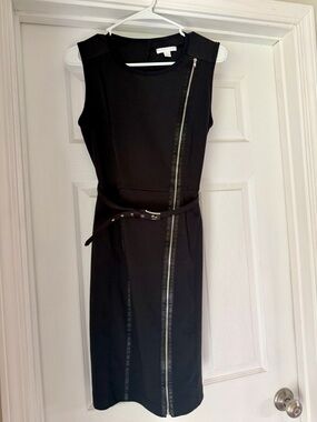 New York & Company Black Sleeveless Dress with Belt